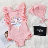 Girls Bathing Suits Angel Girl One Piece Ruffled Cuff Swimsuits