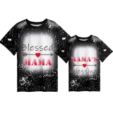 Mommy and Me Matching Clothing Top Blessed Mama Mama's Blessing Tie Dyed Family T-shirts