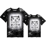 Mommy and Me Matching Clothing Top Cat I love You Mama And Mini Tie Dyed Family T-shirts