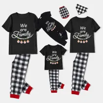 2023 Christmas Matching Family Pajamas Exclusive Design We Are Family Pendant Black Short Pajamas Set
