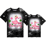 Mommy and Me Matching Clothing Top Be Flamazing Flamingo Mama And Mini Tie Dyed Family T-shirts