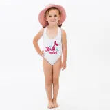 Mommy and Me Bathing Suits Mermama Mermini Flower Shoulder Backless Swimsuits