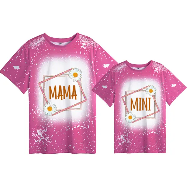 Mommy and Me Matching Clothing Top Mama Mini Daisy Tie Dyed Family T-shirts