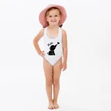 Mommy and Me Bathing Suits Elephant Mama And Mini Flower Shoulder Backless Swimsuits