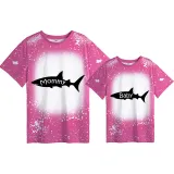 Mommy and Me Matching Clothing Top Mommy Baby Shark Tie Dyed Family T-shirts