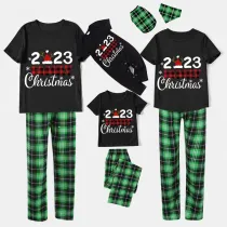 Christmas Matching Family Pajamas 2023 Family Christmas Hat Black Short Pajamas Set