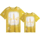 Mommy and Me Matching Clothing Top Golden Unicorn Mama And Mini Tie Dyed Family T-shirts