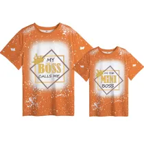 Mommy and Me Matching Clothing Top I'm The Mini Boss My Boss Calls Me Tie Dyed Family T-shirts
