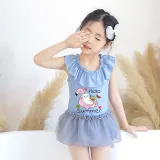 Girls Bathing Suits Hello Summer One Piece Lace Collar Swimsuits