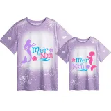 Mommy and Me Matching Clothing Top Mermama Mermini Tie Dyed Family T-shirts