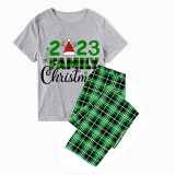 Christmas Matching Family Pajamas 2023 Family Christmas Hat Green Short Pajamas Set