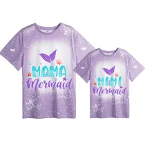 Mommy and Me Matching Clothing Top Mermaid Mama And Mini Tie Dyed Family T-shirts