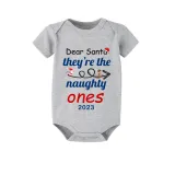 2023 Christmas Matching Family Pajamas Dear Santa They're The Naughty Ones Blue Short Pajamas Set