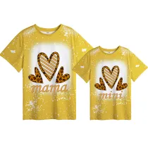Mommy and Me Matching Clothing Top Mama Mini Three Hearts Tie Dyed Family T-shirts