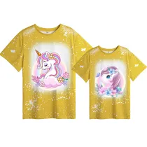 Mommy and Me Matching Clothing Top Unicorn Mama Mini Tie Dyed Family T-shirts