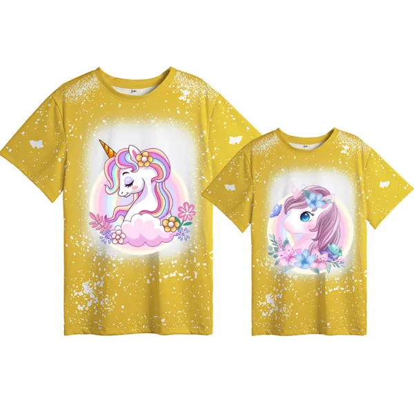 Mommy and Me Matching Clothing Top Unicorn Mama Mini Tie Dyed Family T-shirts