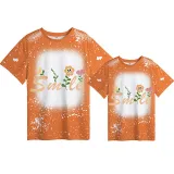Mommy and Me Matching Clothing Top Smile Slogan Mama And Mini Tie Dyed Family T-shirts