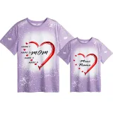 Mommy and Me Matching Clothing Top Mama Mini Name Diy Heart Tie Dyed Family T-shirts