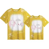 Mommy and Me Matching Clothing Top Elephant Mama And Mini Tie Dyed Family T-shirts