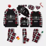 2023 Christmas Matching Family Pajamas Exclusive Merry Christmas Beatiful Tree Green Stripes Pajamas Set