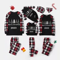 2023 Christmas Matching Family Pajamas Exclusive Merry Christmas Beatiful Tree Green Stripes Pajamas Set