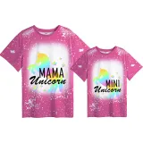 Mommy and Me Matching Clothing Top Unicorn Slogan Tie Dyed Family T-shirts
