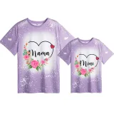 Mommy and Me Matching Clothing Top Flower Wreath Tie Dyed Family T-shirts