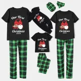 2023 Christmas Matching Family Pajamas Our First Christmas Gnomes Black Short Pajamas Set