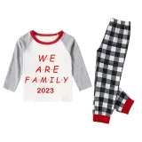 2023 Christmas Matching Family Pajamas Exclusive We Are Family Black White Plaids Pajamas Set