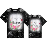 Mommy and Me Matching Clothing Top Flower Wreath Tie Dyed Family T-shirts