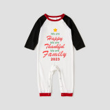 2023 Christmas Matching Family Pajamas We Are Happy Thanksful Family Multicolor Pajamas Set