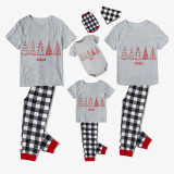 2023 Christmas Matching Family Pajamas Exclusive Christmas Tree Gray Short Pants Pajamas Set