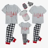 2023 Christmas Matching Family Pajamas Exclusive Christmas Tree Gray Short Pants Pajamas Set