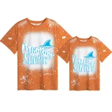 Mommy and Me Matching Clothing Top Mommy Baby Shark Tie Dyed Family T-shirts