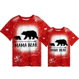 Mommy and Me Matching Clothing Top Bear With Glasses Mama Mini Tie Dyed Family T-shirts