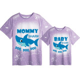 Mommy and Me Matching Clothing Top Baby Mom Shark Boo Boo Boo Tie Dyed Family T-shirts