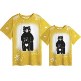 Mommy and Me Matching Clothing Top Bear Baby Mama Mini Tie Dyed Family T-shirts
