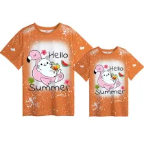 Mommy and Me Matching Clothing Top Hello Summer Mama And Mini Tie Dyed Family T-shirts