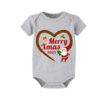2023 Christmas Matching Family Pajamas Santa Heart Merry Xmas Plaids Pants Pajamas Set
