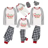 2023 Christmas Matching Family Pajamas Exclusive Design Antler Hat Family Christmas Black White Plaids Pajamas Set