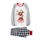 2023 Christmas Matching Family Pajamas Christmas Exclusive Design Deer Head Snowflake Merry Black White Plaids Christmas Pajamas Set
