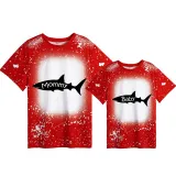 Mommy and Me Matching Clothing Top Mommy Baby Shark Tie Dyed Family T-shirts