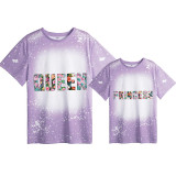 Mommy and Me Matching Clothing Top Queen And Princess Print Tie Dyed Family T-shirts