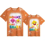 Mommy and Me Matching Clothing Top Mommy Baby Shark Tie Dyed Family T-shirts