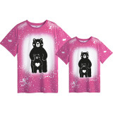 Mommy and Me Matching Clothing Top Bear Baby Mama Mini Tie Dyed Family T-shirts