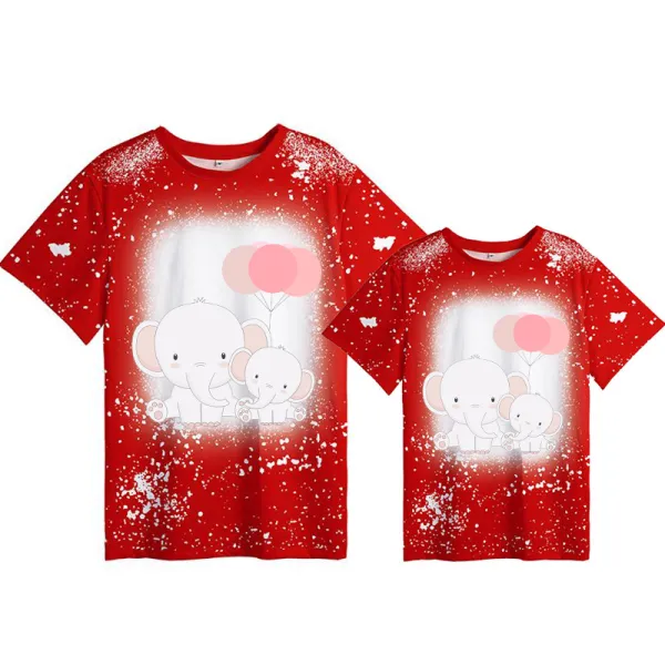 Mommy and Me Matching Clothing Top Elephants With Balloons Mama And Mini Tie Dyed Family T-shirts