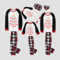 2023 Christmas Matching Family Pajamas We Are Happy Thanksful Family Multicolor Pajamas Set