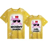 Mommy and Me Matching Clothing Top Mommy Girl Shark Tie Dyed Family T-shirts