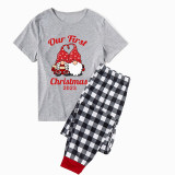 2023 Christmas Matching Family Pajamas Our First Christmas Gnomes Gray Short Pajamas Set