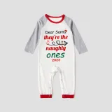 2023 Christmas Matching Family Pajamas Dear Santa They're The Naughty Ones Red Pajamas Set